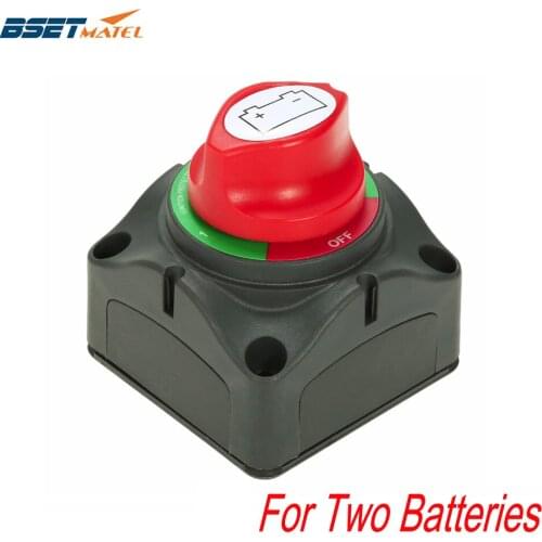 12V/24V Dual Battery Selector Isolator Master Switch Cutoff Cut Off Disconnect Power Kill Switch 4 Position Marine Boat Car RV