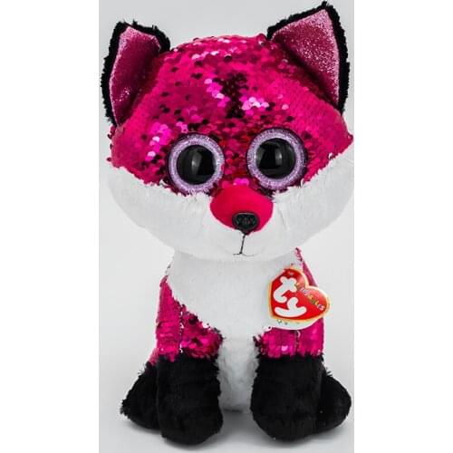 15CM Ty Flippables Plush Animal Doll Pearl The Sequined Fox Collectible Childrens Toy Birthday Christmas Gift