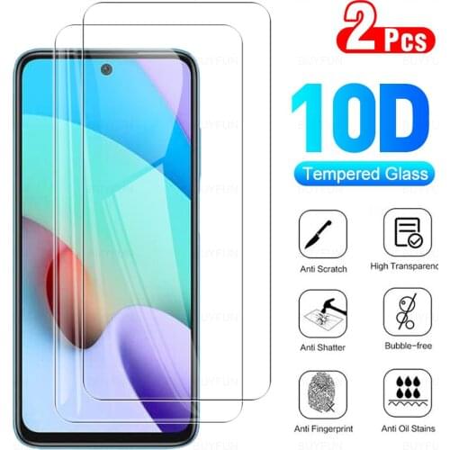 2PCS Protective Glass For Xiaomi Redmi 10 6.5" Temepred Glass For Xiamoi Redmi 10 Xiomi Redmi 10 Screen Safety Protection Film