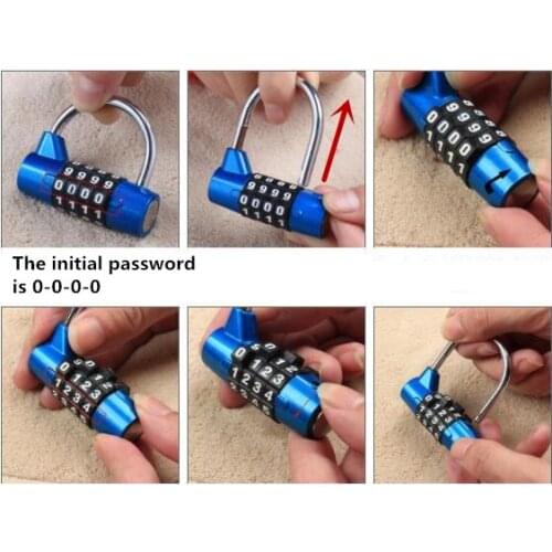 4 Digit 5 Digit Combination Password Lock Zinc Alloy Safety Lock Suitcase Luggage Coded Lock Cabinet Locker Padlock 10pcs/lot
