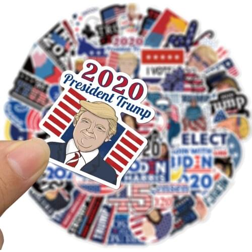 50pcs Trump funny Scrapbooking Stickers Packs Waterproof Skateboard Luggage Motorcycle Guitar Graffiti Kids decals pasters gifts