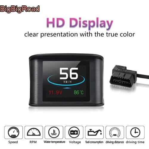 BigBigRoad Car Hud OBD2 Windscreen Projector Head Up Display For Nissan Note Almera Teana Maxima Tiida Pulsar Patrol Y62 Armada