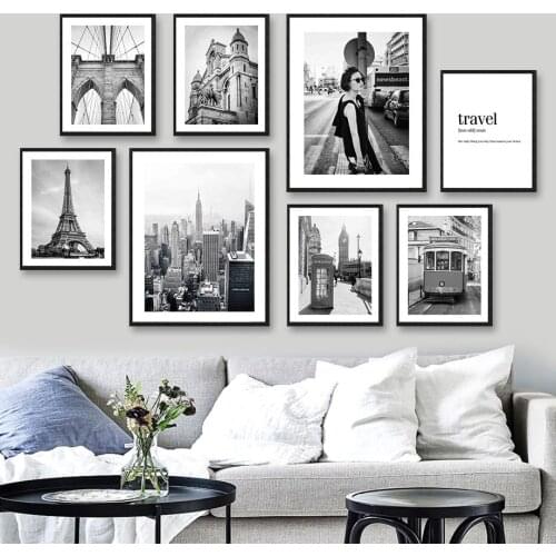 Brooklyn Bridge Big Ben Skyscraper Tower Wall Art Canvas Painting Nordic Posters And Prints Wall Pictures For Living Room Decor