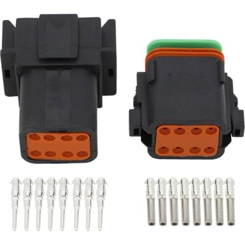 Black DT04-8P/DT06-8S Connectors 8 Pin Automobile waterproof wire electrical male female connector plug 22-16AWG