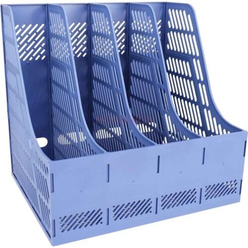 Office supplies storage four columns file box four grid information rack finishing book stand bookshelf bookend