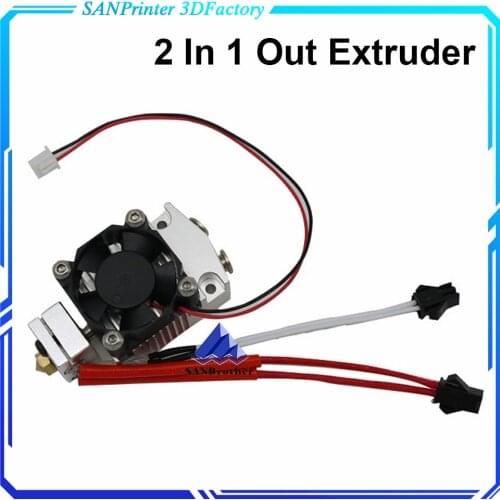 Cyclops and Chimera Extruder 2 In 1 Out 2 colors Hotend Bowden with Titan / Bulldog Extruder for 3D Printer I3 12V/24V