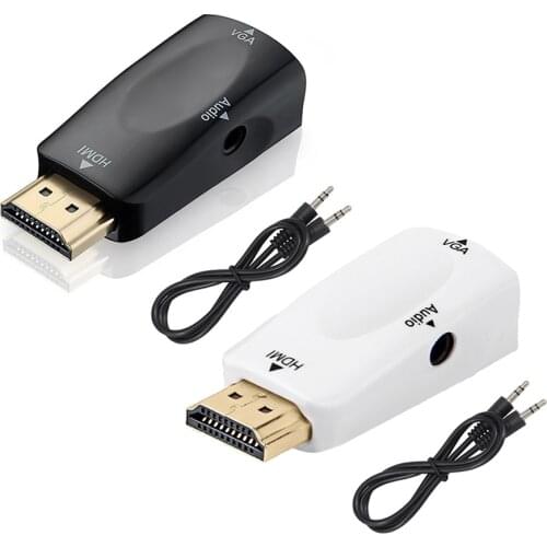 Quality 1080P HDMI Male to VGA Female Adapter Video Converter with Audio Output N3