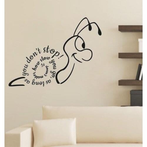 Creative Snail Wall Sticker It Doesn'T Matter How Slow You Go Vinyl Wall Decals Removable Living Room Bedroom Home Decor