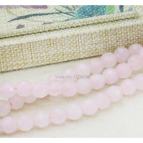 8mm Hot Sale Pink Chalcedony Crystal Round Beads Accessories Crafts Loose DIY Beads Natural Stone Jewelry Making Girls 15inch