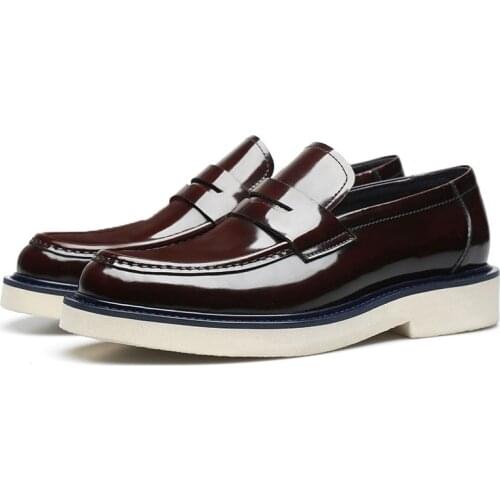 Fashion Black / Wine Red Summer Casual Shoes Patent Leather Outdoor Shoes Mens Office Shoes
