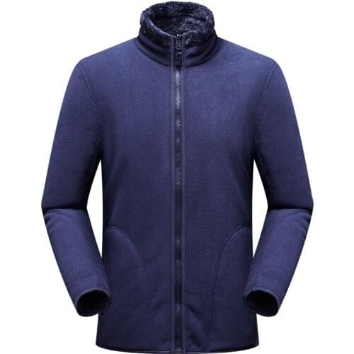 Mens Polar Fleece Warm Jacket Male Top Outdoor Jacket Liner Plus Fleece Autumn Winter Cardigan Double-sided Fleece Sweater 5XL
