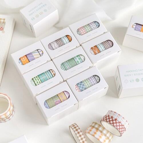 Washi Tape Set 5 Rolls Of 10 Mm Wide Decorative Colored Tape For Scrapbooking Journals Planners Diy Decor Craft Supplies