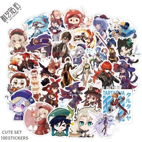 10/30/50/100PCS Genshin Impact Anime Game Graffiti Stickers For Laptop Luggage Bike Car Skateboard Guitar Waterproof Decal Toys