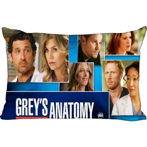 Custom Pillowcase Cover Greys Anatomy TV Rectangle Zipper Pillow Cover Satin Fabric Pillowcase 40x60cm,50X75cm(Two sides)10-10