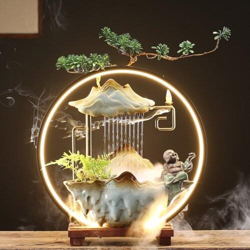 New Chinese Creative Water Fountain Lucky Feng Shui Circulating Humidifier Desktop Furnishings Ornaments