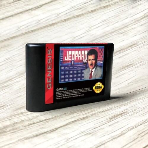 Jeopardy! Deluxe Edition - USA Label Flashkit MD Electroless Gold PCB Card for Sega Genesis Megadrive Video Game Console