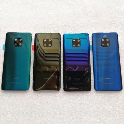 Original Tempered Glass Back Cover For Huawei Mate 20 Pro Spare Parts Back Battery Cover Door Housing+Camera frame+Flash cover