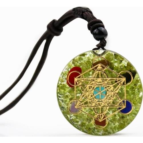 Orgone Pendant Tree Of Life Energy Orgonite Necklace olivine Crystal Healing Resin Peridot pendant Chakra Yoga Meditation