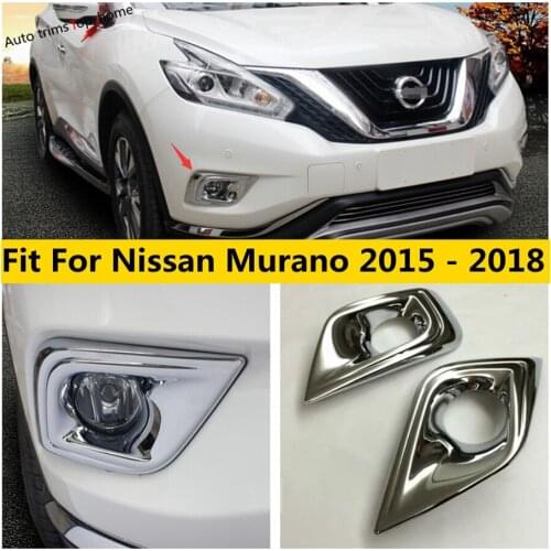 Yimaautotrims Front Fog Lights Lamp Foglight Frame Cover Trim Fit For Nissan Murano 2015 2016 2017 2018 ABS Chromium Styling