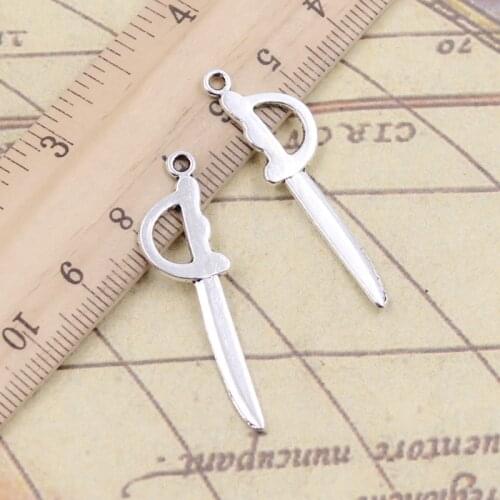 20pcs Charms Sword Fencing 39x20mm Tibetan Silver Color Pendants Antique Jewelry Making DIY Handmade Craft