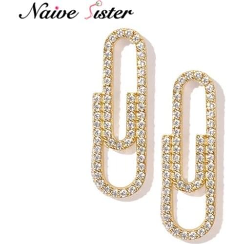 Real GoldPlated Safety Pin Stud Earrings for Women Girls Hypoallergenic Cubic Zirconia Studs Jewelry Cute Earings Jewellery