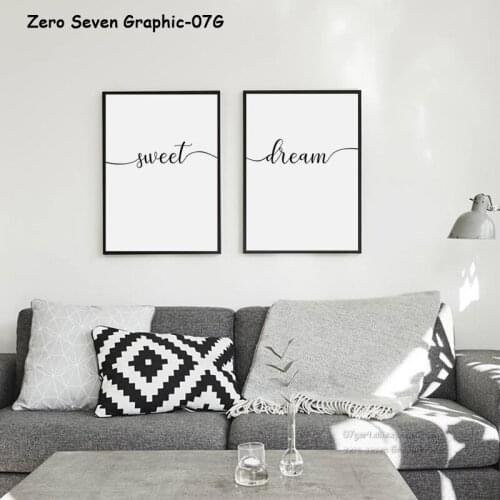 Simple Black And White Sweet Dream Phrase Canvas Painting Poster And Print Living Room Bedroom Wall Art Picture Home Decoration