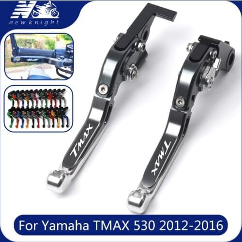 20 colors For Yamaha Tmax 530 TMAX 530 2012-2017 Laser logo Motorcycle Accessories CNC Folding Extendable Brake Clutch Levers