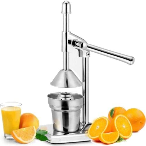 Manual Orange Juicer Chrome Stainless Steel Citrus Hand Press Fresh Fruit Squeezer Pro Extractor