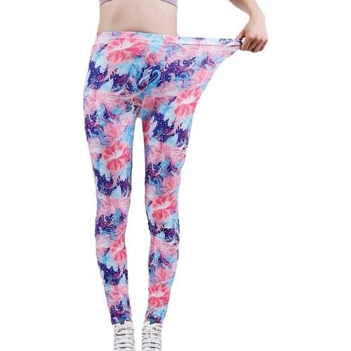 YSDNCHI Gym Clothing Push Up Tights Colorful Floral Printing Leggings Women Sport Fitness Pants Workout High Waist Active Wear