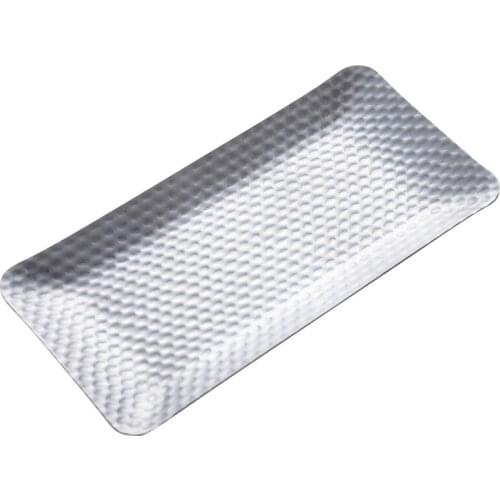 Japanese-style Hammer-shaped Dish Rectangular 304 Stainless Steel Coffee Dessert Dish Metal Storage Tray Towel Dish