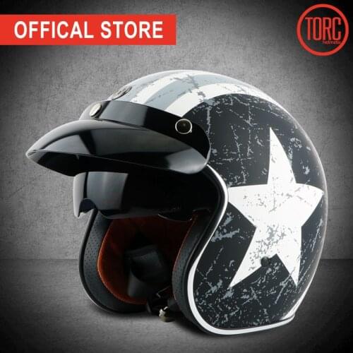 TORC T57 vintage helmet motorcycle open face 3/4 helmet inner visor motocross jet retro capacete casque moto helmet ECE