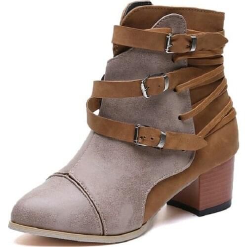 Women Flock Ankle Boots Round Toe Elastic Boots Platform Womens Casual Shoes Girl High Heel Shoes 2019 Winter Booties