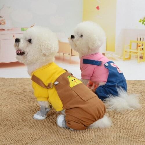 Winter Cartoon Dog Clothes Warm and Soft Clothing Teddy Bichon Small Dog Overalls Four-legged Fleece Cute Clothes Fashion Coat