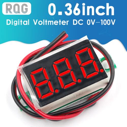 0.36 Inch 0.36" Digital Voltmeter Red Green Blue DC 0V-100V Three Lines 3 digit Voltage Panel Meter Display led Color