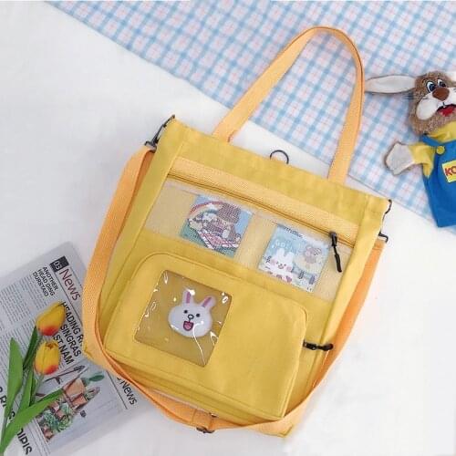 2021 Ita Bag Kawaii Tote Bag Canvas Shopper Bag Women Fashion Large Capacity Cute Cartoon Rabbit Head Schoolbag Designer Handbag