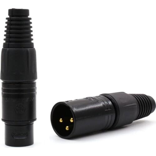 4pcs Neutrik XLR Connector 3 Pole Male Cable Connector XLR Plug for Audio Cable