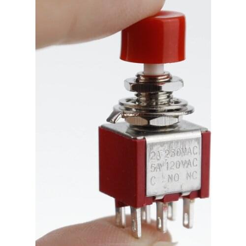 5pcs 6 Pin C-NO-NC 6mm Mini Momentary Automatic return Push Button Switch 2A 250VAC/5A 120VAC Toggle Switches DS-622