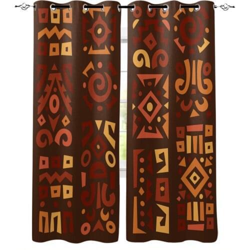 African Ethnic Abstract Graphic Element Windows Curtains For Living Room Bedroom Decorative Kitchen Curtains Drapes Treatments