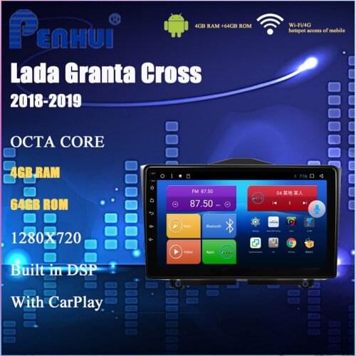 Android Car DVD For Lada Granta Cross ( 2018-2019) Car Radio Multimedia Video Player Navigation GPS Android 10.0 Double DIn