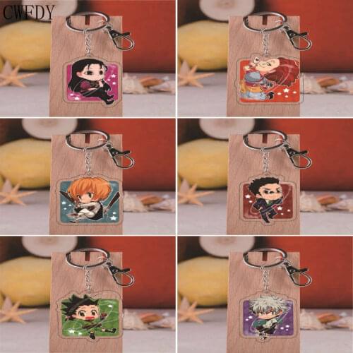 Anime Hunter X Hunter Keychain Acrylic Figure Pendant Keyring Collection Model Toys Key Chain For Men Woman Jewelry Wholesale