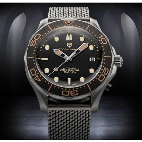 PAGANI DESIGN 007 Mens Watches Top Brand Luxury Mesh belt Automatic Watch Men Waterproof Wristwatch Japan NH35 sapphire glass