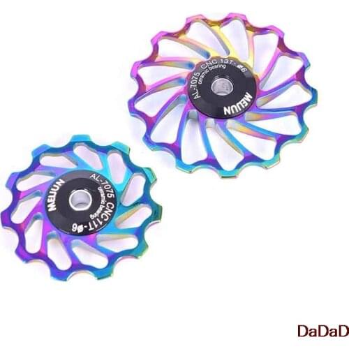 1pcs MTB Road Bike Ceramic Pulley 7005 Aluminum Alloy Rear Derailleur 11T 13T Guide Cycling Ceramics Bearing Jockey Wheel