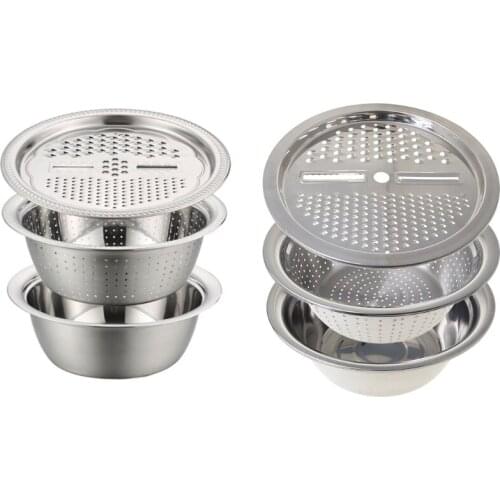 Kitchen Portable Multifunctional Stainless Steel Basin with Filter/Grater/Bowl