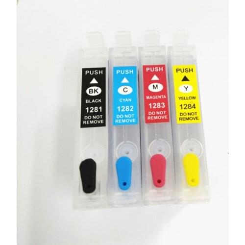 Vilaxh T1281 Refillable Ink Cartridge with chip for Epson T1281 - T1284 Stylus S22 SX125 SX130 SX235W SX420W SX425W SX435 BX305F