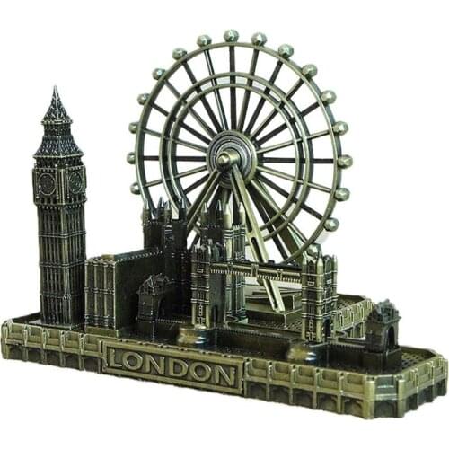 London Bridge Big Ben Building Model Ferris Wheel Household Metal Decoration Gifts Europe Historic Buildings Memorial Crafts