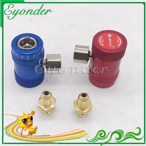New Model AC Filling Tool Refrigerant Gas 1234YF Manual Quick Coupler High and Low for Mercedes-Benz Land Rover Jaguar Cars