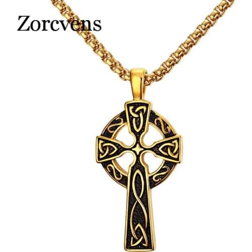 Modyle Cross Necklace for Men Top Quality Stainless Steel Pendant Daily Religion Male Jewelry