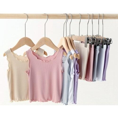 Girls Pajamas Set Kids Children Ribbed Fitted Pyjamas Toddler Bamboo Fiber PJS 2020 Summer Underwaist and Short Sleepwear