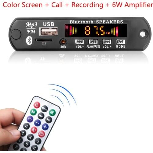 5V 12V MP3 Player Decoder Board 2*3W Amplifier Handsfree Wireless Bluetooth 5.0 Car FM Radio Modulesupport TF USB AUX Recorder