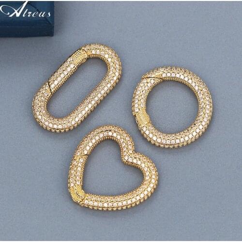 DIY Jewelry Making Copper Micro Pave Zirconia Buttons for Necklace Bracelet Women Handmade Clasps&Hooks Accessories For Jewelry